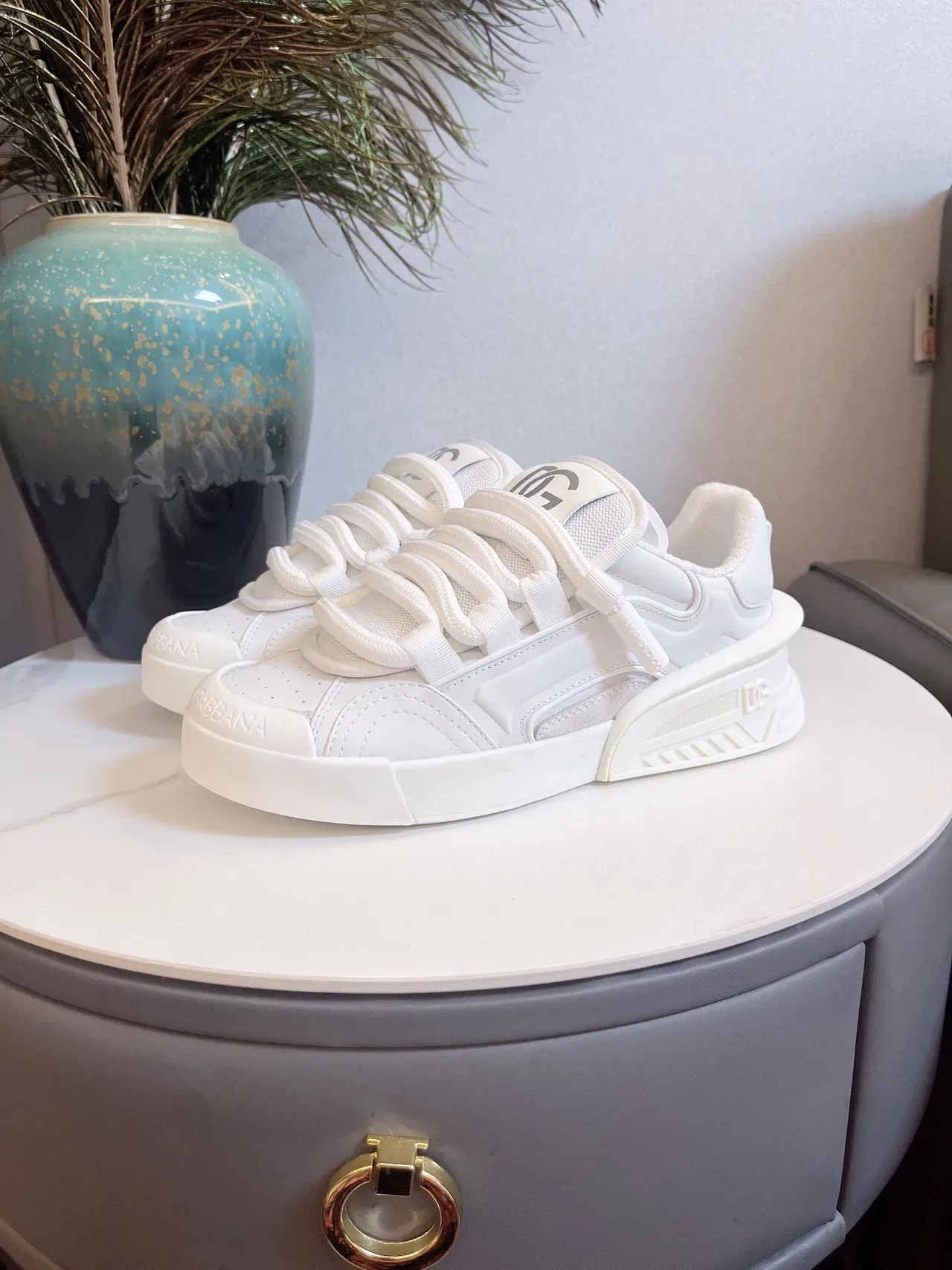 Dolce & Gabbana Sneakers Lifestyle Blanches Monochromes Sculptées Semelle Multicouche 7