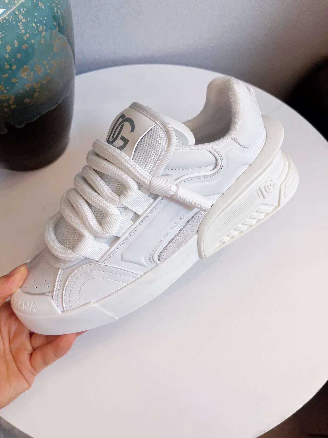 Dolce & Gabbana Sneakers Lifestyle Blanches Monochromes Sculptées Semelle Multicouche 9