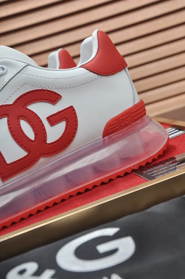 Dolce & Gabbana branco vermelho couro superior DG Logo tênis lifestyle 2