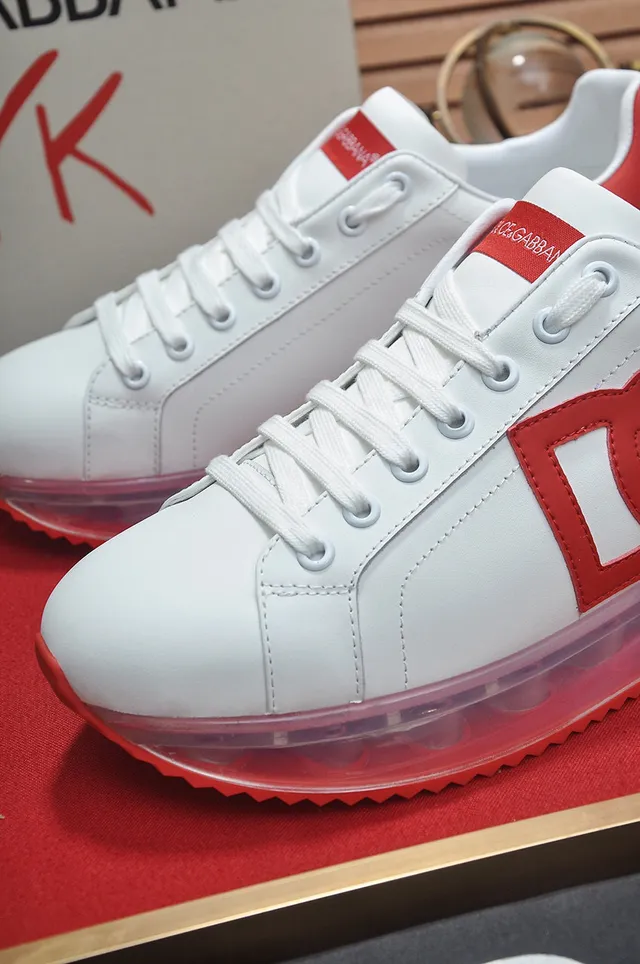 Dolce & Gabbana branco vermelho couro superior DG Logo tênis lifestyle 3