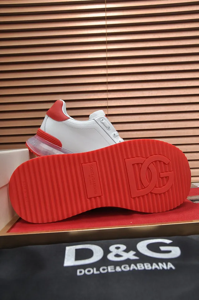 Dolce & Gabbana branco vermelho couro superior DG Logo tênis lifestyle 4