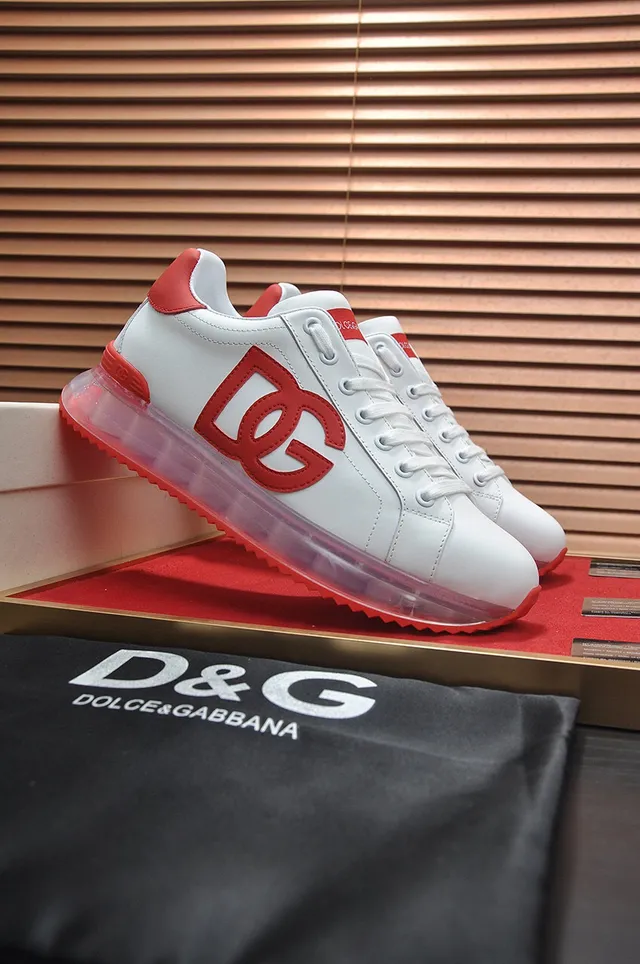 Dolce & Gabbana branco vermelho couro superior DG Logo tênis lifestyle 8