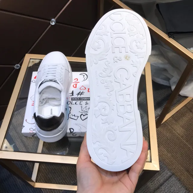 Dolce & Gabbana White Silver Leather Upper Low-Top Lifestyle Sneakers 4