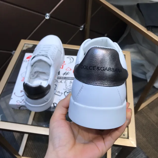 Dolce & Gabbana White Silver Leather Upper Low-Top Lifestyle Sneakers 6