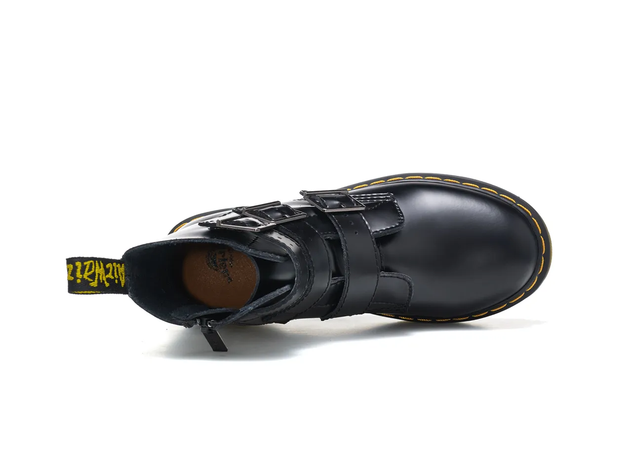 Dr. Martens Correa de tres hebillas cuero negro botín Martin 2