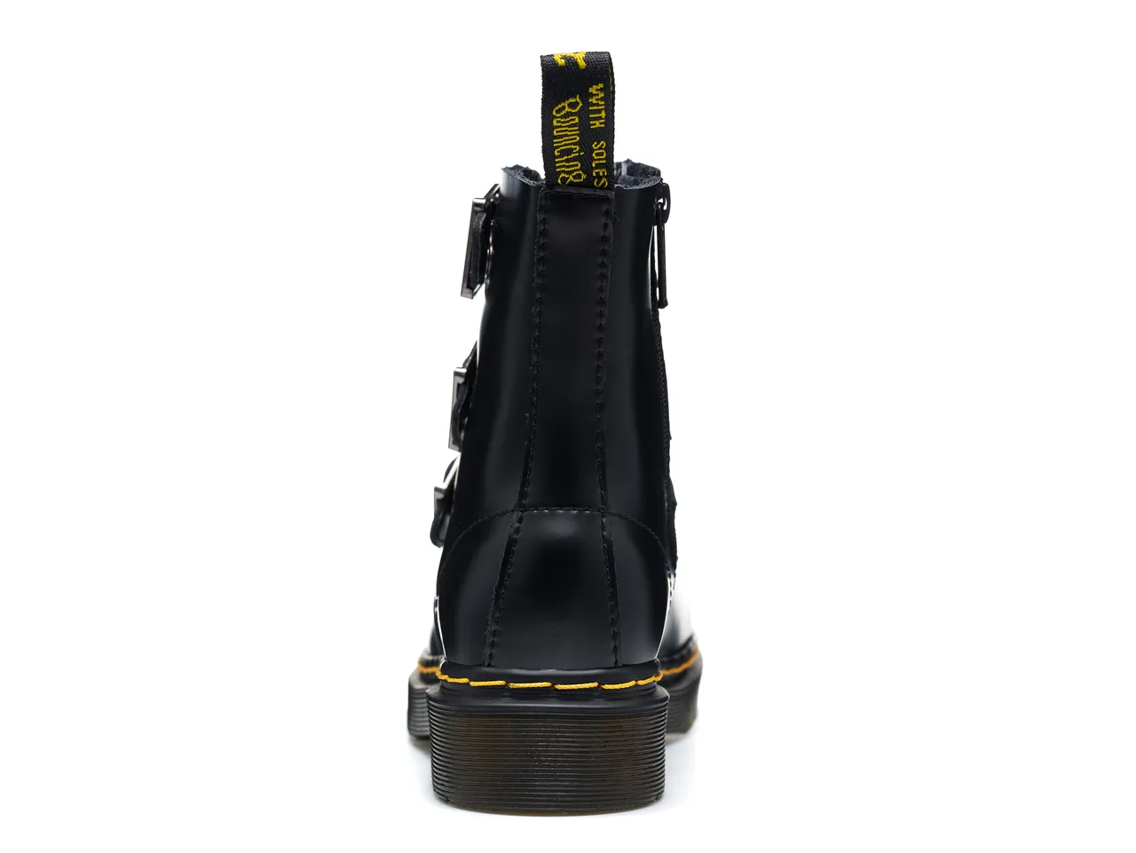 Dr. Martens Correa de tres hebillas cuero negro botín Martin 5