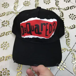 Dsquared2 ICON Torn-Paper Logo Black Baseball Cap