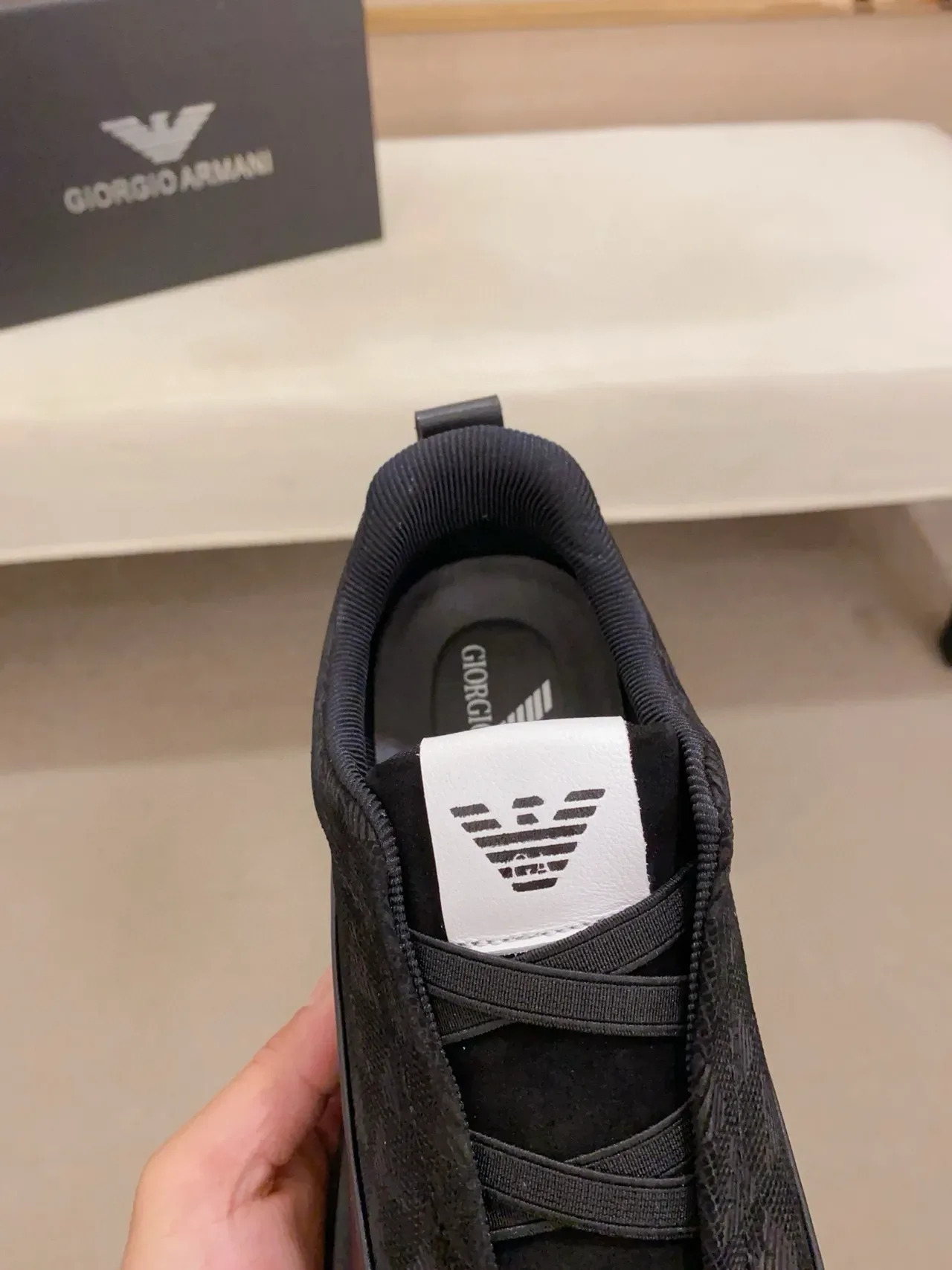 Emporio Armani أحذية رياضية سوداء أحادية اللون نمط حياة slip-on 7