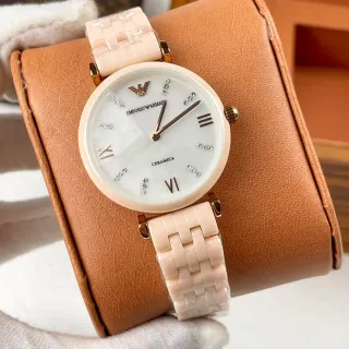 Emporio Armani Ceramica Pale Pink Ceramic Quartz Watch