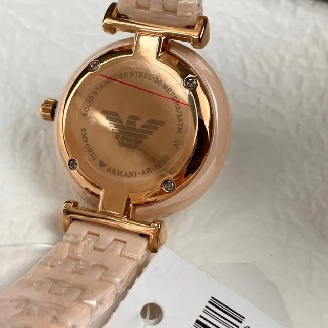 Emporio Armani Ceramica Pale Pink Ceramic Quartz Watch 2
