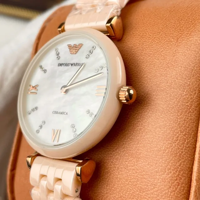 Emporio Armani Ceramica Pale Pink Ceramic Quartz Watch 5