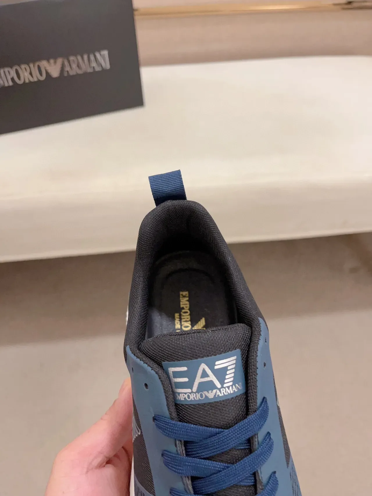Emporio Armani EA7 Mesh and Blue Accent Lifestyle Sneakers 6
