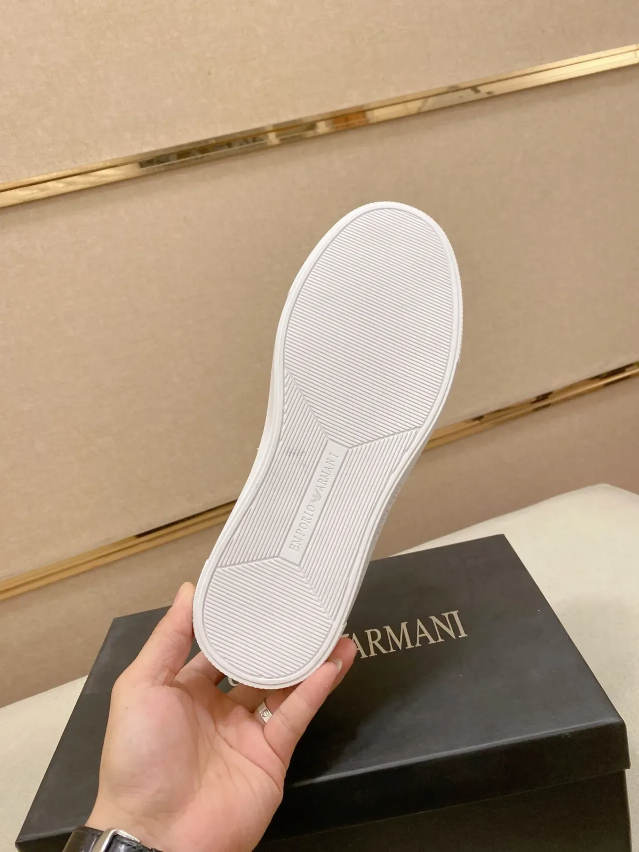 Emporio Armani Monogram-Print White-Accent Lifestyle Sneakers 2