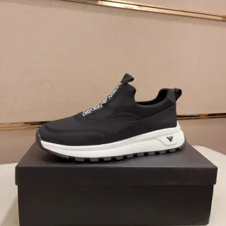 Emporio Armani Slip-On Black and White Lifestyle Sneakers