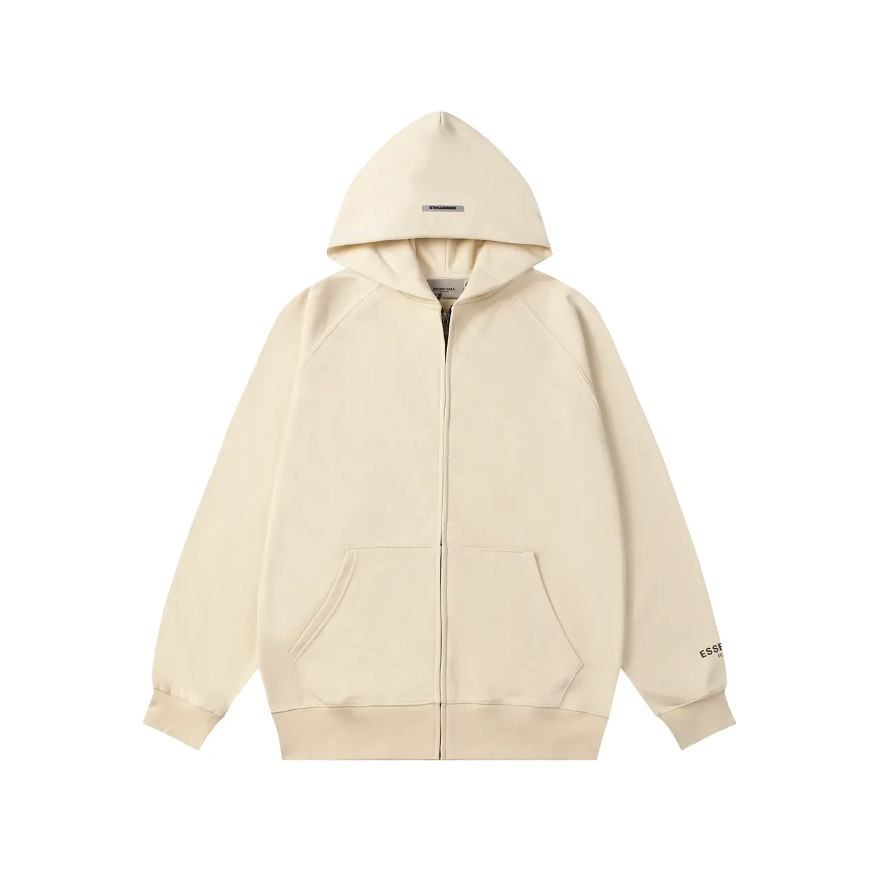 Fear of God Essentials ওভারসাইজ র্যাগল্যান স্লিভ ফুল জিপ হুডি 7