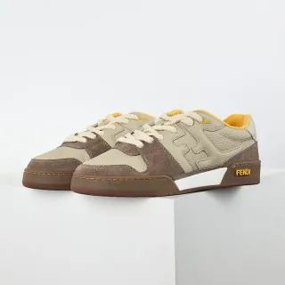 Fendi Beige Brown Layered And Suede/leather Upper Embossed FF Motif Lifestyle Sneakers