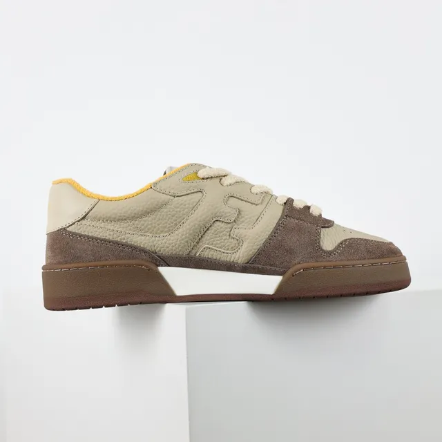Fendi Beige Marron Couche Et Daim/Cuir Dessus Estampillé FF Motif Mode De Vie Baskets 7