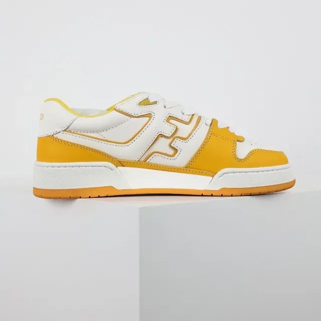 Fendi FF Court Chaussures Lifestyle Jaune et Blanc 7