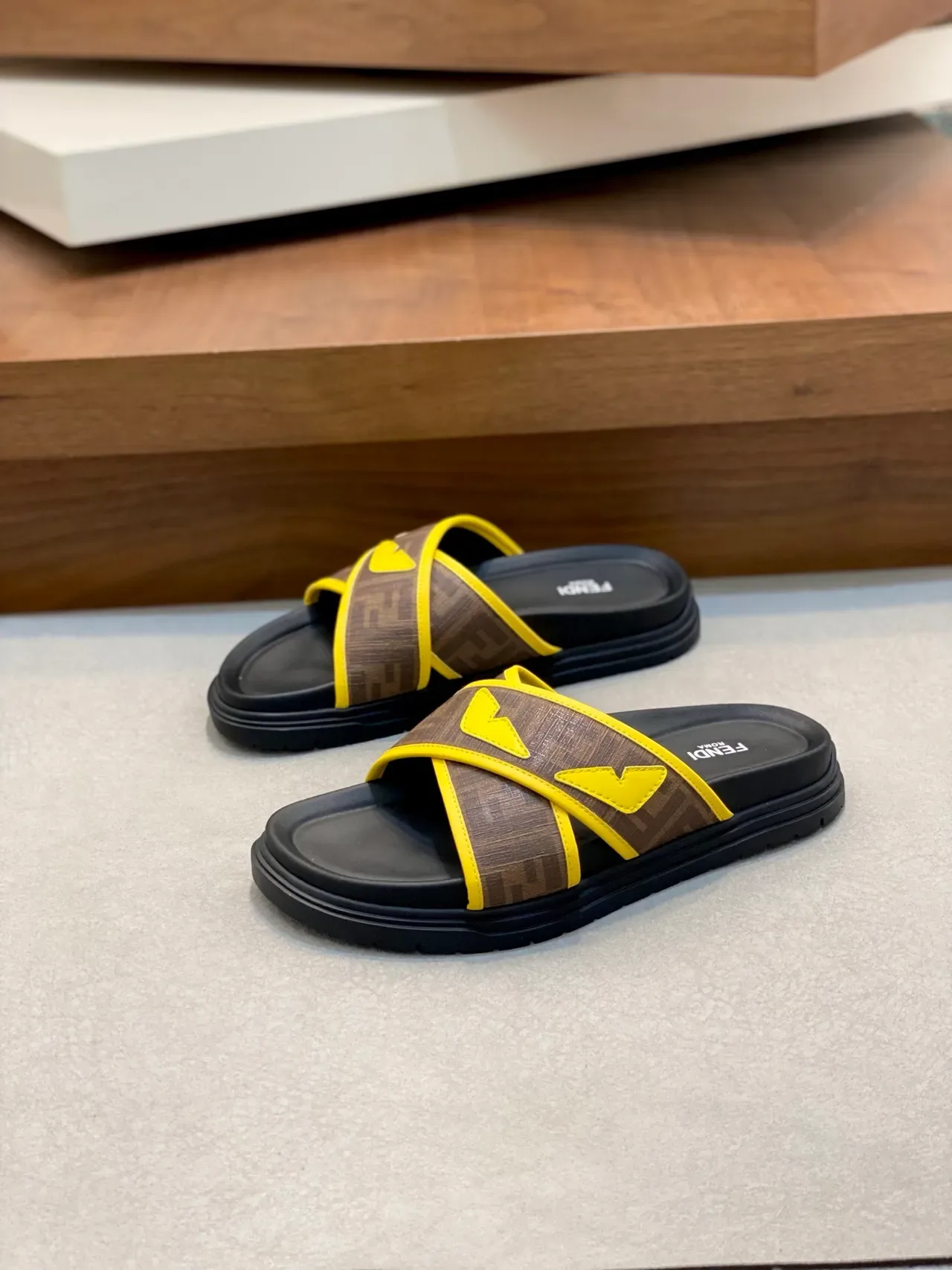 Fendi FF Monogram Slide Slippers 10