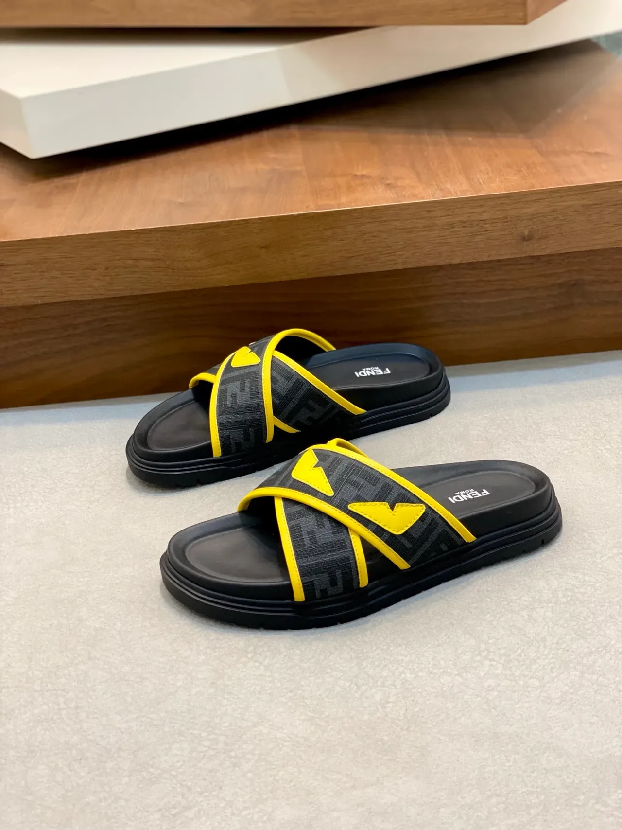 Fendi FF Monogram Slide Slippers 11