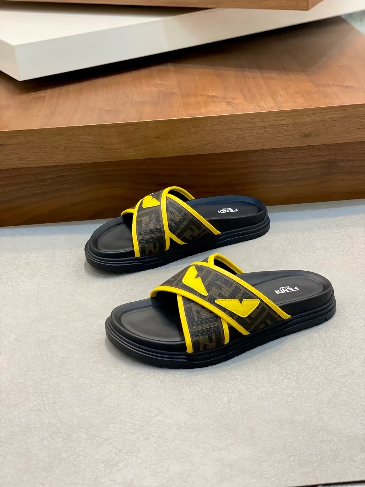 Fendi FF Monogram Slide Slippers 12