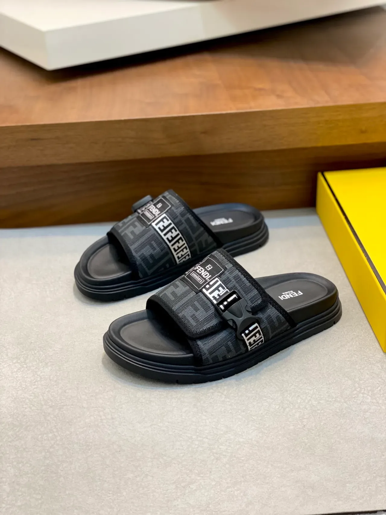 Fendi FF Monogram Slide Slippers 13