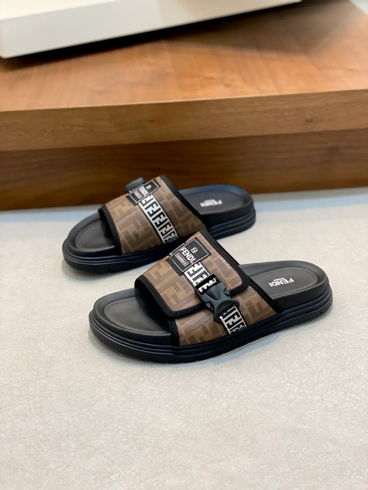 Fendi FF Monogram Slide Slippers 14