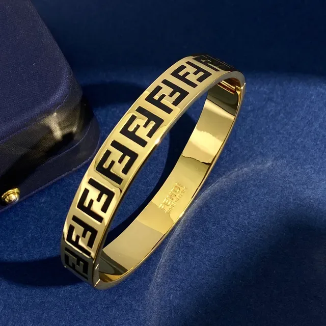 Bracelet Fendi Or Noir Monogram FF 3