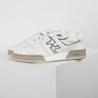 Fendi Lifestyle Sneaker White Beige Low-Top Leather-Paneled Lifestyle Sneakers