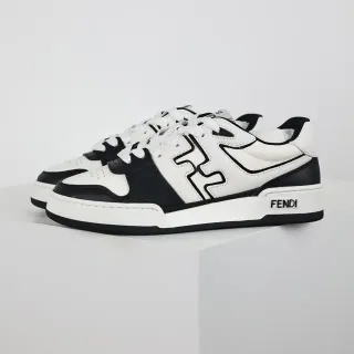 Fendi White Black Low-Top Leather Lifestyle Sneakers