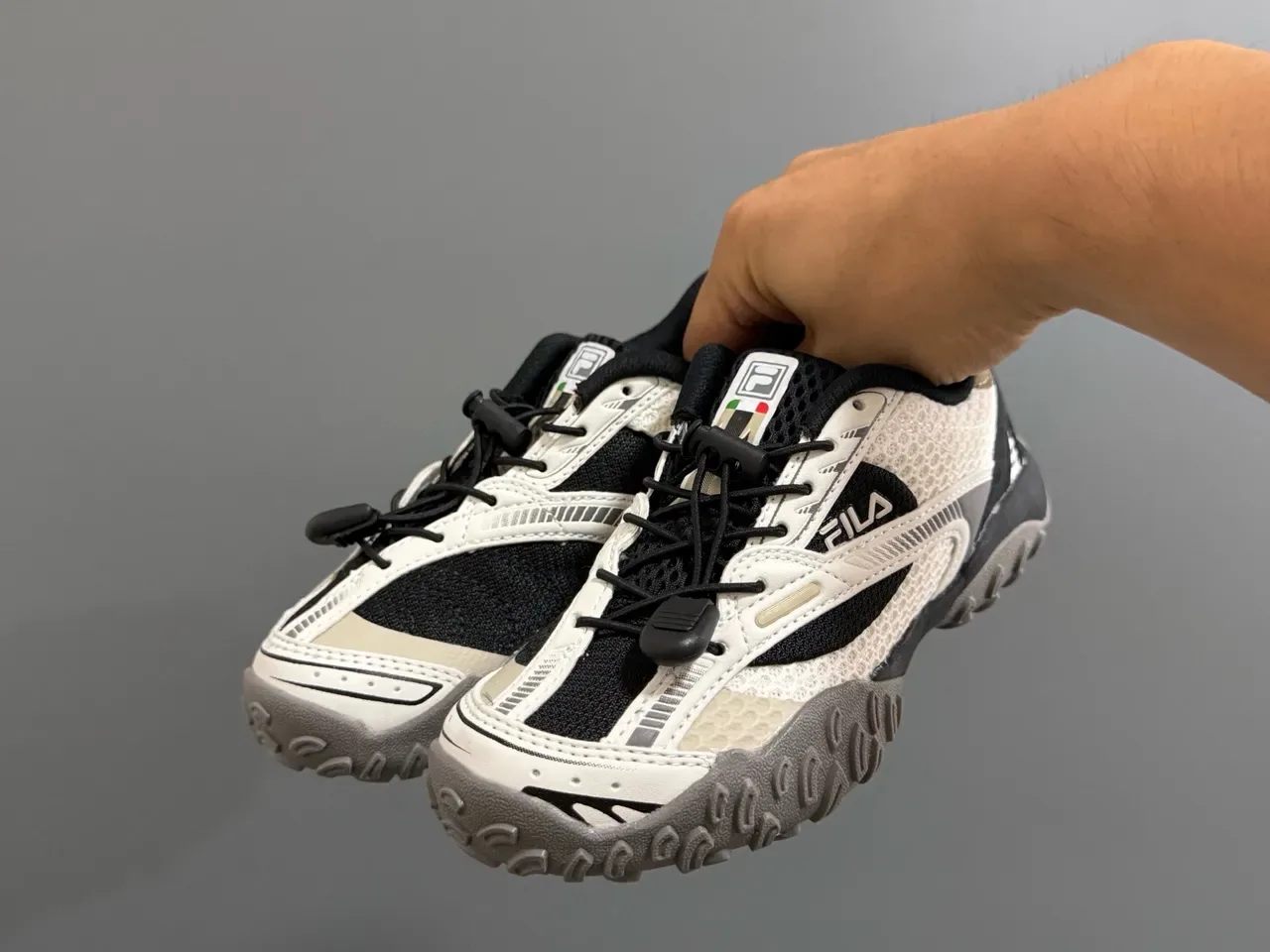 Fila White Black Mesh And Synthetic Overlay Upper Aggressive Lug Outsole Sneakers 4