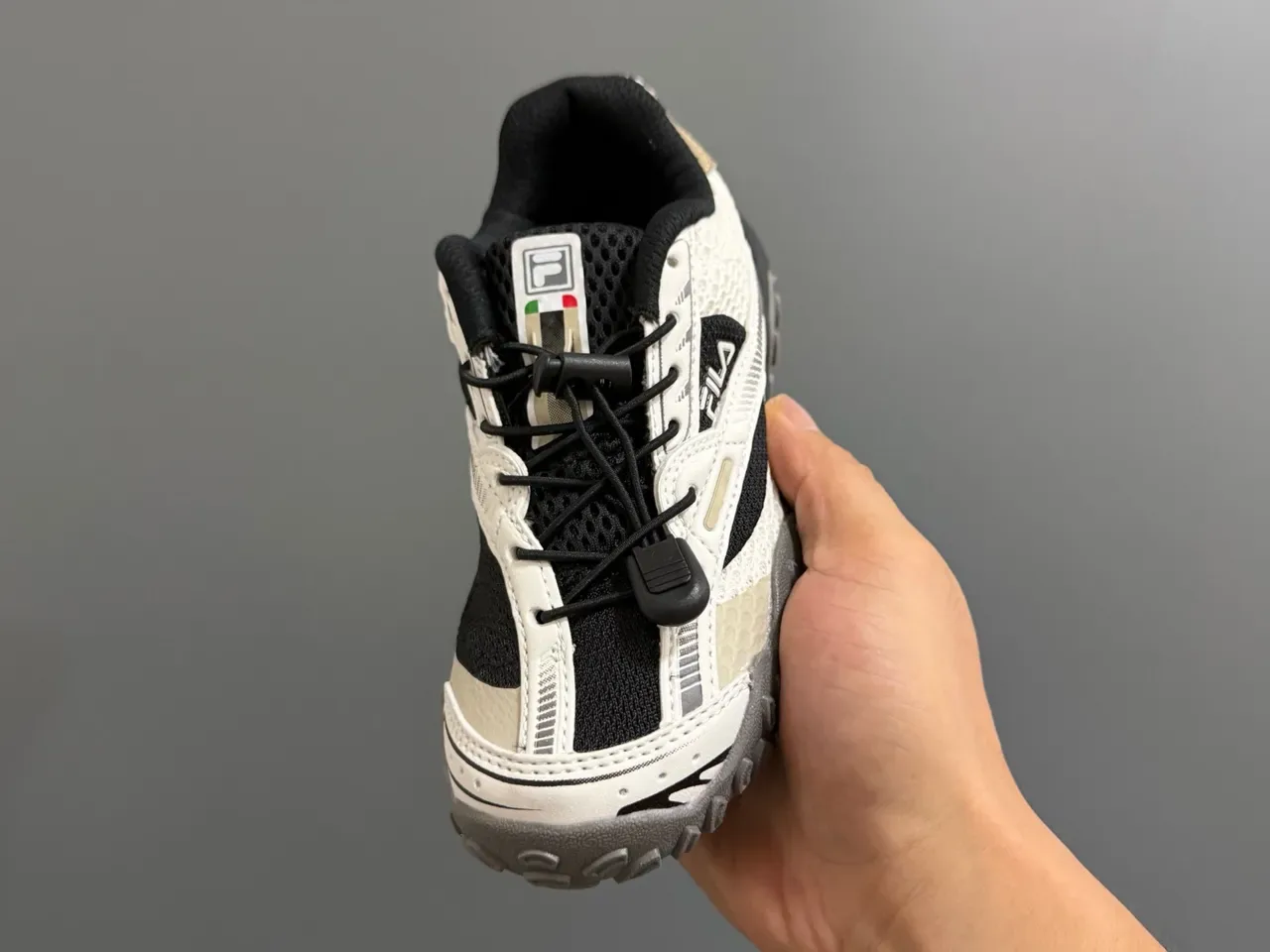 Fila White Black Mesh And Synthetic Overlay Upper Aggressive Lug Outsole Sneakers 5