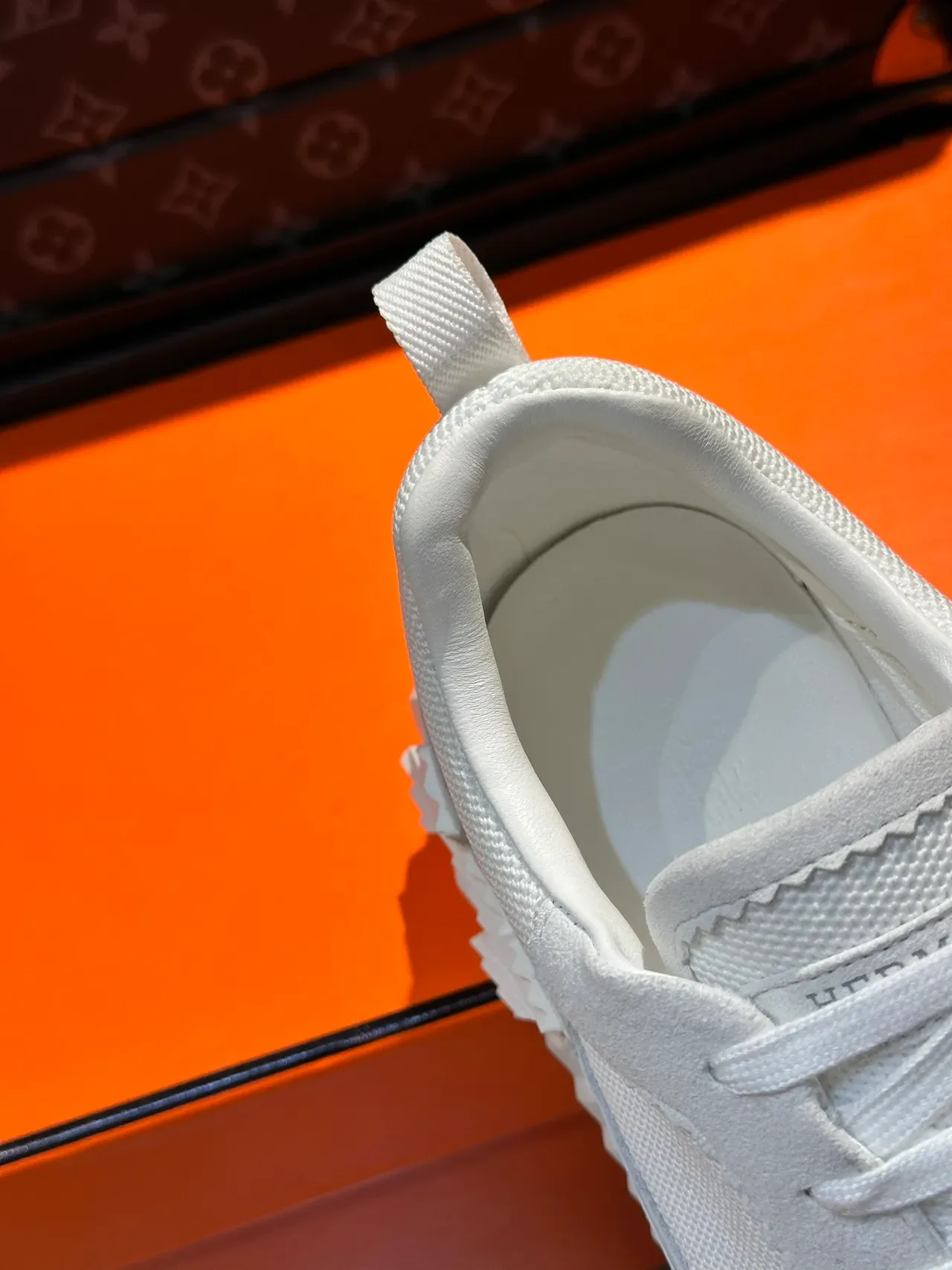 All-White Sculpted Sole Mesh and Suede Lifestyle Sneakers 2