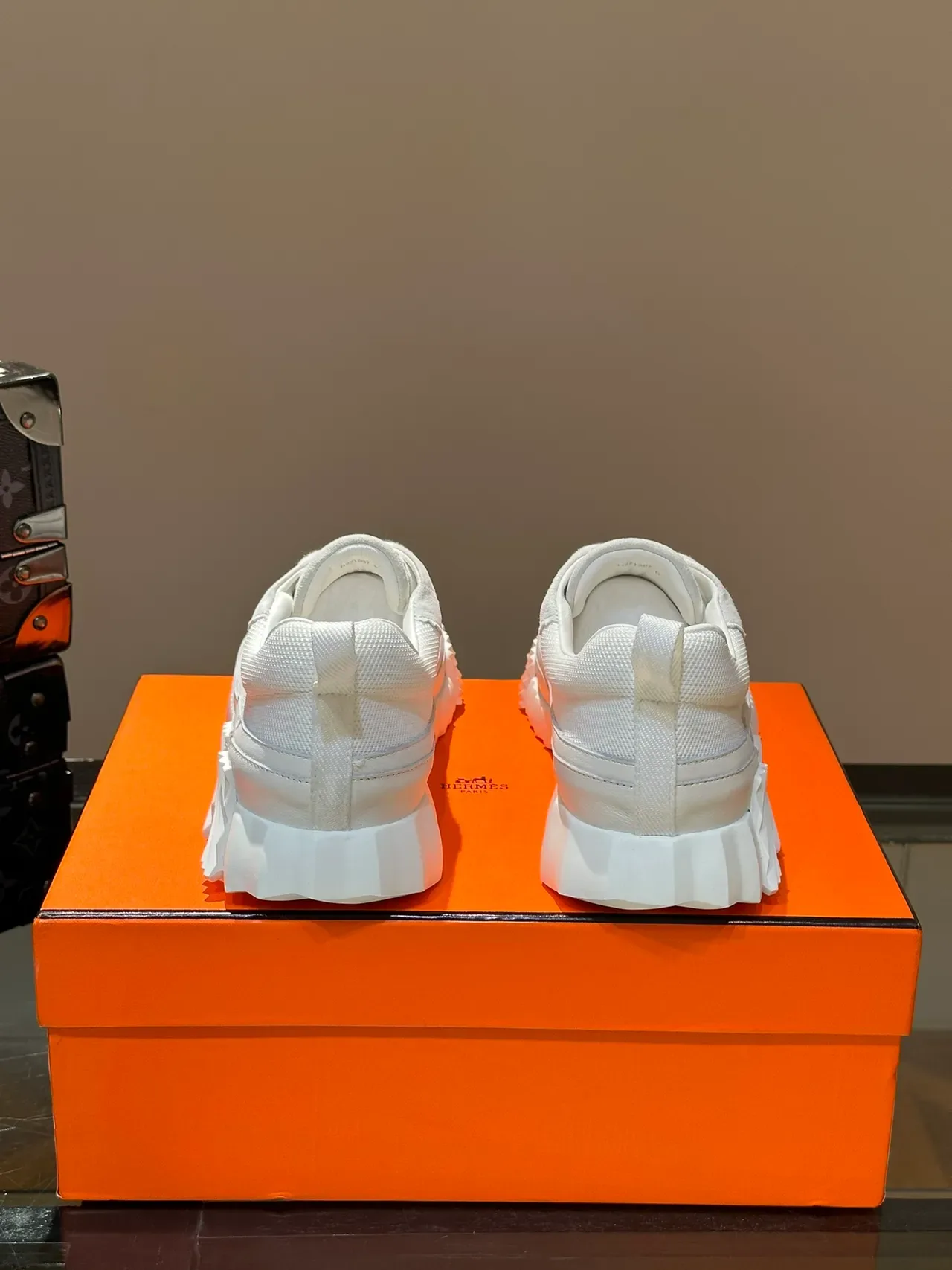 All-White Sculpted Sole Mesh and Suede Lifestyle Sneakers 4