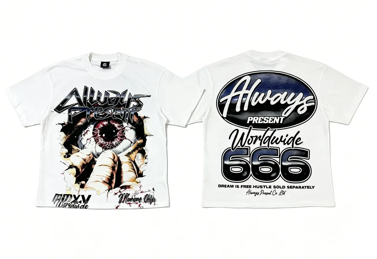 Always Present Worldwide 666 Graphic Print T-Shirt 7