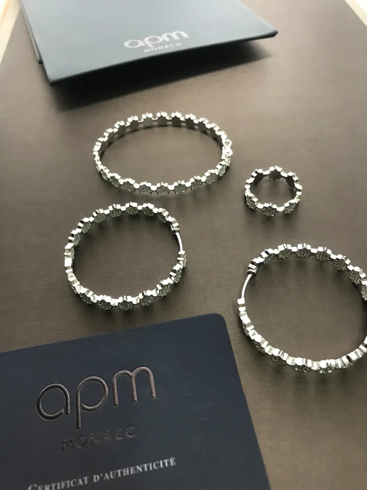 apm Monaco Geometric Star Cutout Pavé Crystal Silver Bracelet 3