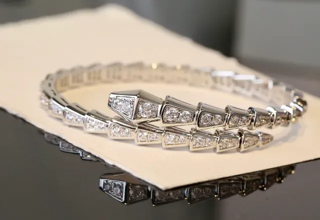 Articulated Geometric Pavé-Set Stone Silver-Tone Bracelet 3