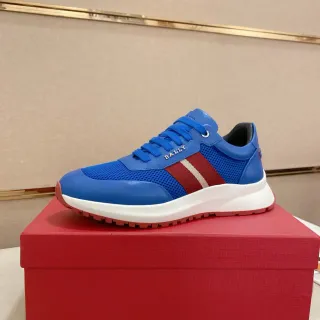 Bally أزرق أحمر شبكي وسينثيتيك علوي شريط جانبي شريطي