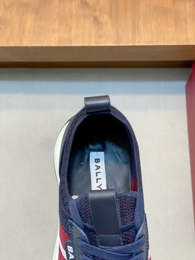 Bally Navy Red Mesh Upper Low-Top Lace-Up Lifestyle Sneakers 7
