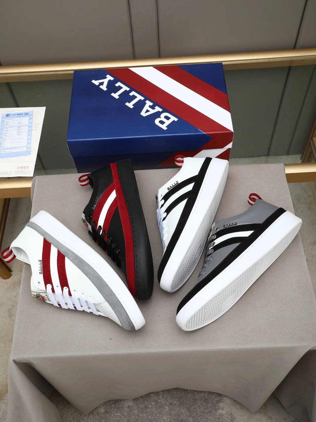 Bally White and Black Suede Stripe Lifestyle Sneakers 2