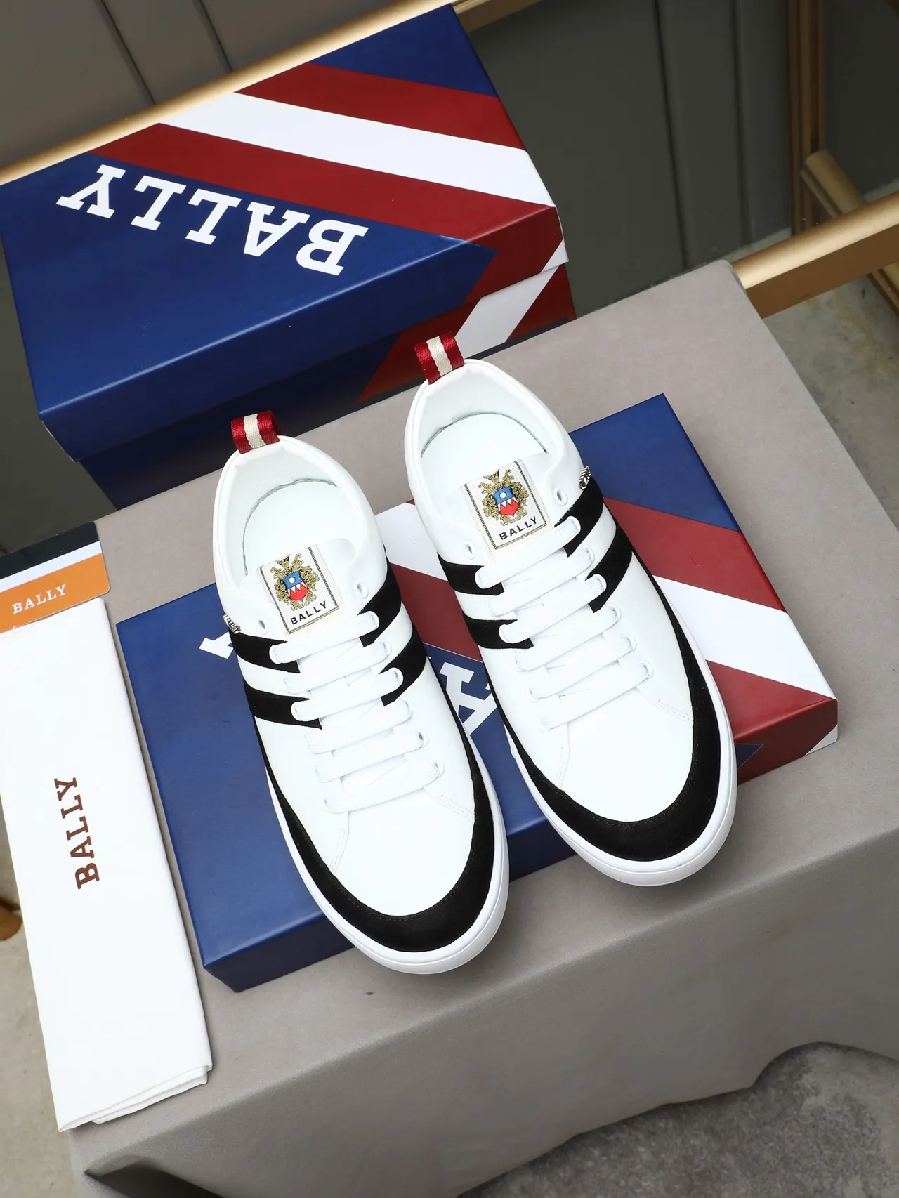 Bally White and Black Suede Stripe Lifestyle Sneakers 3