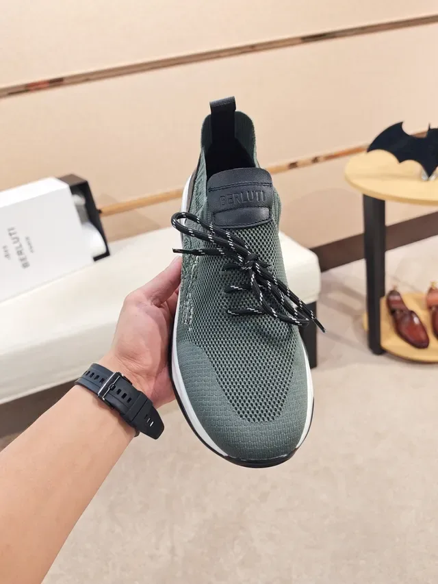 Becksondergaard Army Green White Knit Upper Sculpted Two-Tone Midsole Sneakers 5