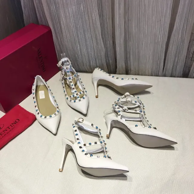Beige Blue Pointed-Toe Heel Stiletto 6