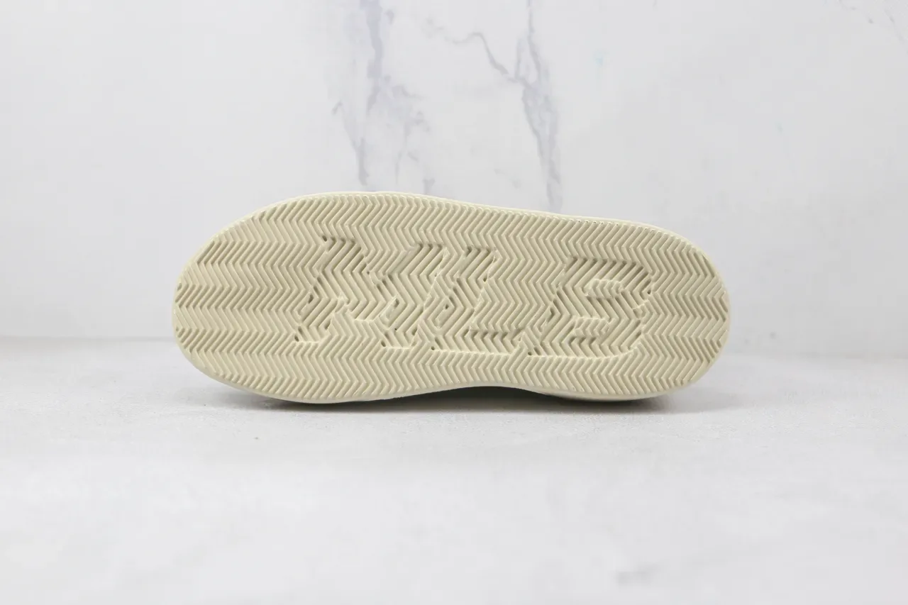 Beige Gold Platform Sole Embroidered Logo Sneakers 8