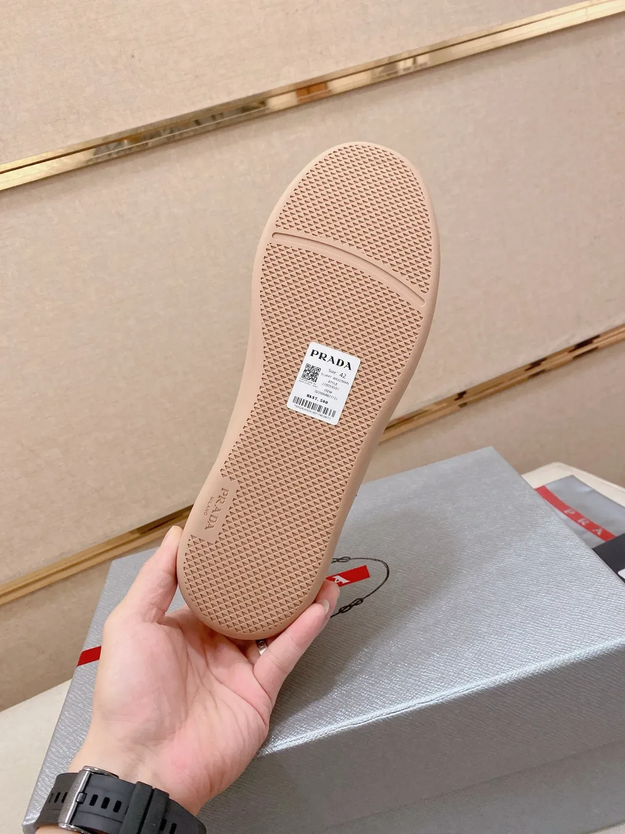 Beige Leather Low-Top Minimalist Sneaker 2