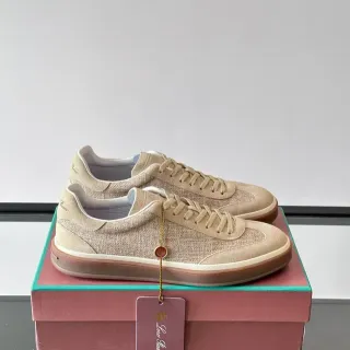Tênis Lifestyle Bege em Textil-Suede de sola baixa
