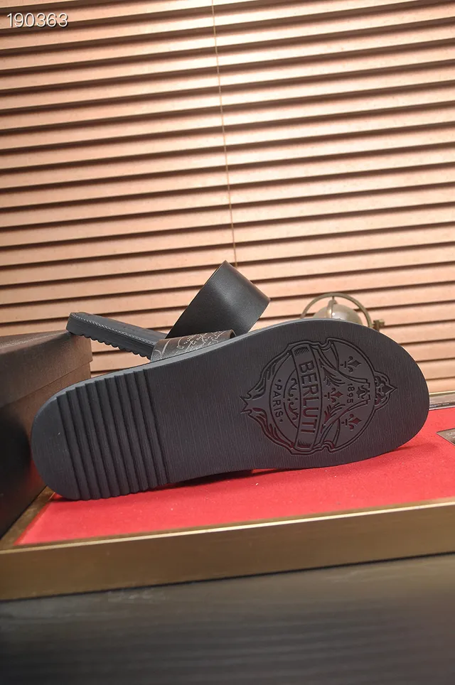 Berluti Alessandro Slide Black Brown Two-Strap Inner Casual Sandals 2
