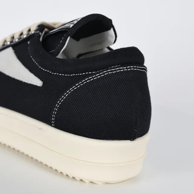 Black and Beige Canvas Low-Top Sneakers 4
