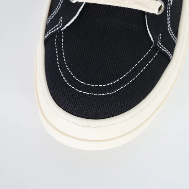 Black and Beige Canvas Low-Top Sneakers 5