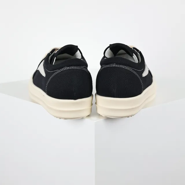 Black and Beige Canvas Low-Top Sneakers 8